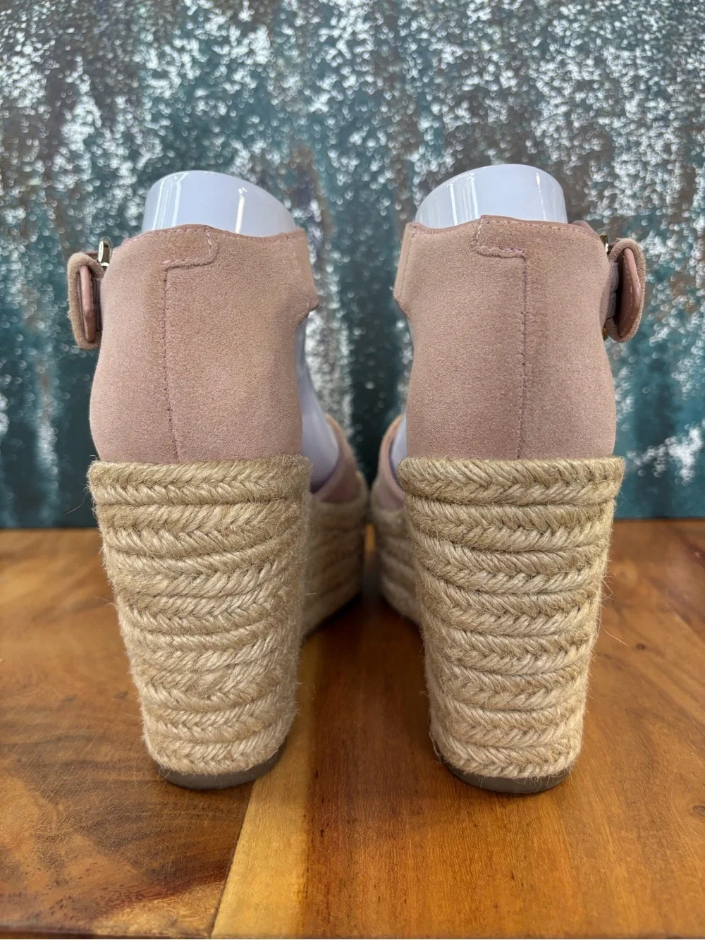 Marc Fisher LTD Mediterranean Suede Platform Espadrille Wedge Sandals Sz 6.5 GUC